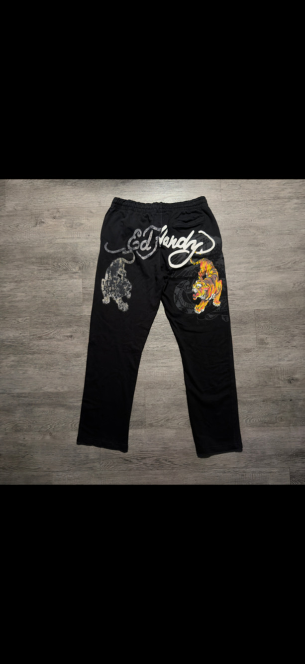 Ed Hardy Black Graphic Tiger Sweatpants